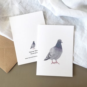 Pigeon Illustration Birthday Card A6, Nature Birthday Card, Fine Art Card image 4