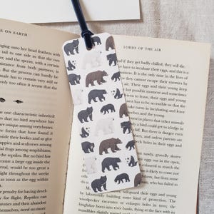 Marque-page ours avec ruban de velours - cadeau d&#39;anniversaire motif lecteur de livre, cadeau de noyau de chalet personnalisé pour ami