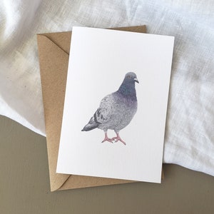 Pigeon Illustration Birthday Card A6, Nature Birthday Card, Fine Art Card image 3