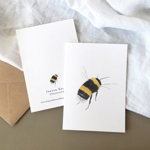 Bumble Bee Birthday Card A6, Nature Birthday Card, Fine Art Card image 4