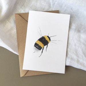 Bumble Bee Birthday Card A6, Nature Birthday Card, Fine Art Card image 3