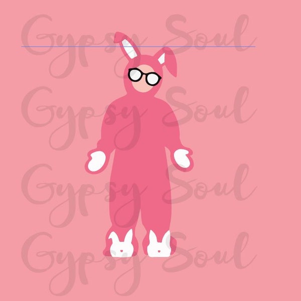 Ralphie Bunny Suit Silhouette SVG Cut File Digital Instant Download