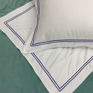 Pushp リネン ユーロ シャムス 100% コットン 枕カバー 1 枚パック 刺繍ボーダー付き 非常に柔らかい装飾