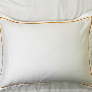 Cotton Sateen Hotel Stitch Sham - European 26 x 26/ 32 X 32 inches, plus the 2-inch flange Single Embroidery Border (Set Of 1)