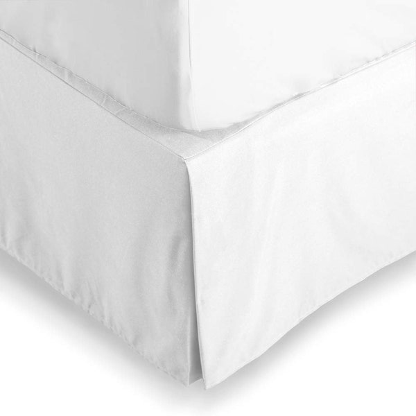 Pushp Linen 1 Split Corner PIECE BEDSKIRT ONLY 100% Cotton Sateen  Drop from 8" to 39"