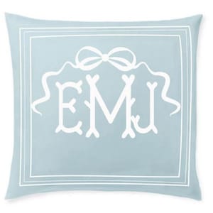 Personalized classic embroidery Monogrammed Pillow Sham (Set of 1) 100% Cotton Sateen Luxury Hotel Collection 400 TC
