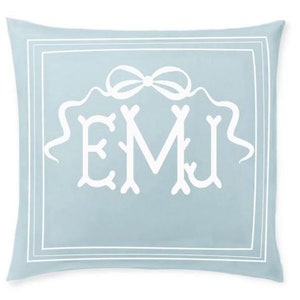 Personalized classic embroidery Monogrammed Pillow Sham (Set of 1) 100% Cotton Sateen Luxury Hotel Collection 400 TC