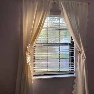 Scalloped Embroidery border Polyester Curtain (1 Panel)