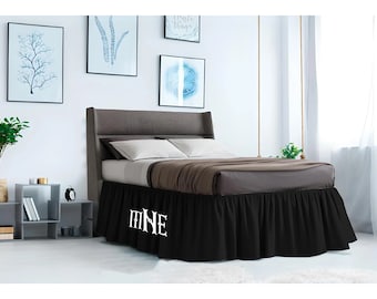 Personalized Monogrammed Pushp Linen 1 PIECE Gathered BEDSKIRT ONLY 100% Cotton Sateen  Drop from 8" to 39"