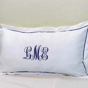 Personalized Single embroidery Monogrammed Pillow Sham (Set of 1) 100% Cotton Sateen Luxury Hotel Collection 400 TC