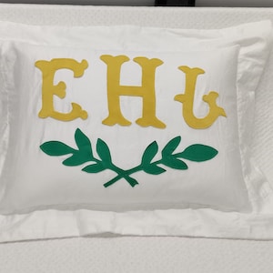 Appliqué Monogrammed Pillow Sham (Set of 1) 100% Cotton Sateen Luxury Hotel Collection 400 TC