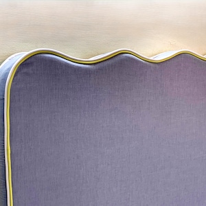 3" thick - Edge Double Piping Chambray Headboard For Dorm Room