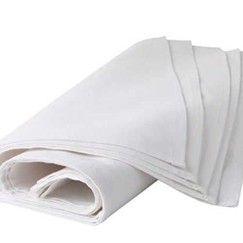 A PACK OF 5 VERY GOOD CONDITION WHITE 100% COTTON ROLLER TOWELS. 