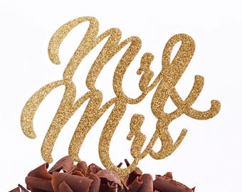Mr & Mrs Cake Topper - Wedding Cake Topper - Personalised Cake Topper - Custom Cake Topper