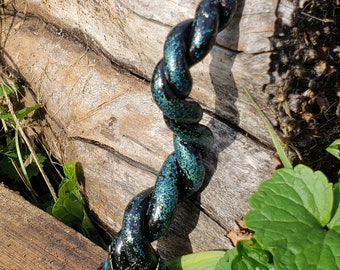 Chrysalis (Black w/ Teal Crystal Glitter) MLP Inspired Unicorn Horn Circlet