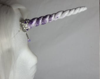 Rarity (White w/Purple Glitter) MLP Inspired Unicorn Horn Circlet