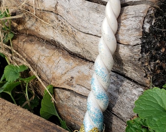 Celestia (White Pearl w/ Light Blue Glitter) MLP Inspired Unicorn Horn Circlet