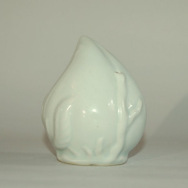 Vintage porcelain water dropper, peach shape, light celadon blue glaze, Korea
