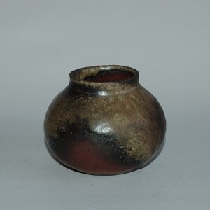 松井東仙作、備前焼、冬用陶器製茶筒（炻器）