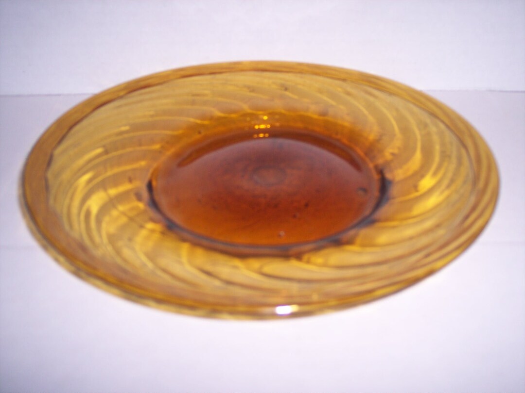 A23 Amber Glass Plate Etsy