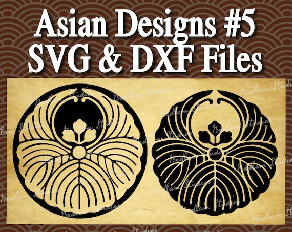 Download Asia Svg Japanese Crest Stencil Designs 5 Dxf Cut Files Etsy