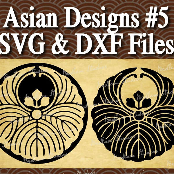 Asia SVG, Japanese Crest Stencil Designs #5, DXF cut files, tattoo clipart, cutting machines, Cricut Silhouette