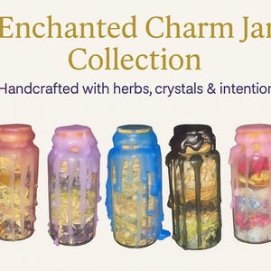 Charm Zaubergläser für Schutz, Liebe, Geld, Psychisches Schild, Vertrauen | Crystal & Herb Wachsversiegelte Intention Flaschen