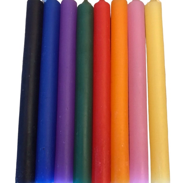 Velas de hechizos de campana sin aroma multicolor de 5"/ Trabajo de altar/ Magia/ Rituales/ Vudú/ Hoodoo/ Santería (Por favor LEA la descripción)