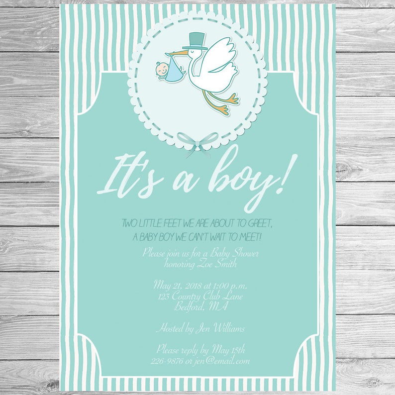 Printable Baby Shower Invitation It's a Boy Invitation Etsy