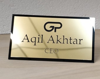 Contemporary Personalised Desk Name Plate 100mm x 180mm