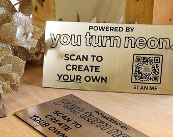 Customizable Bench Plaque with QR Code: Personalised Memorial Tribute (155mm x 40mm)
