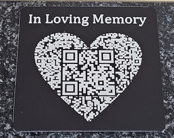 Eternal Remembrance with 50mm Square Anodised Aluminium QR Code Memorial Tag