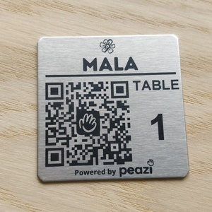 50mm square Stainless Steel QR Code Laser Engraved Tags, Scan to order Tags, Bar, Restaurant Menu, Clubs image 4