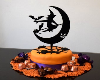 Halloween Cake Topper, Spooky Halloween Cake Topper, Witch Cake Topper, Halloween Party Decor