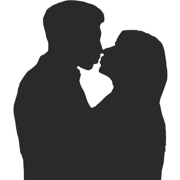Fiance & Fiancee Cake Toppers Hug and Kiss Engagement high quality acrylic, Bride and Groom, Silhouette Cake Topper