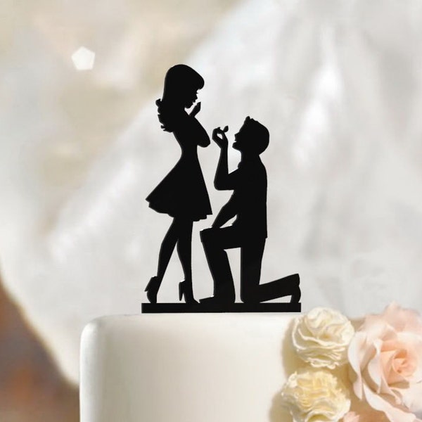 Fiance & Fiancee Cake Toppers Engagement - high quality acrylic, 3mm thickness