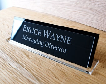 Executive Personalised Desk Name Plate Custom Engraved Sign Etsy