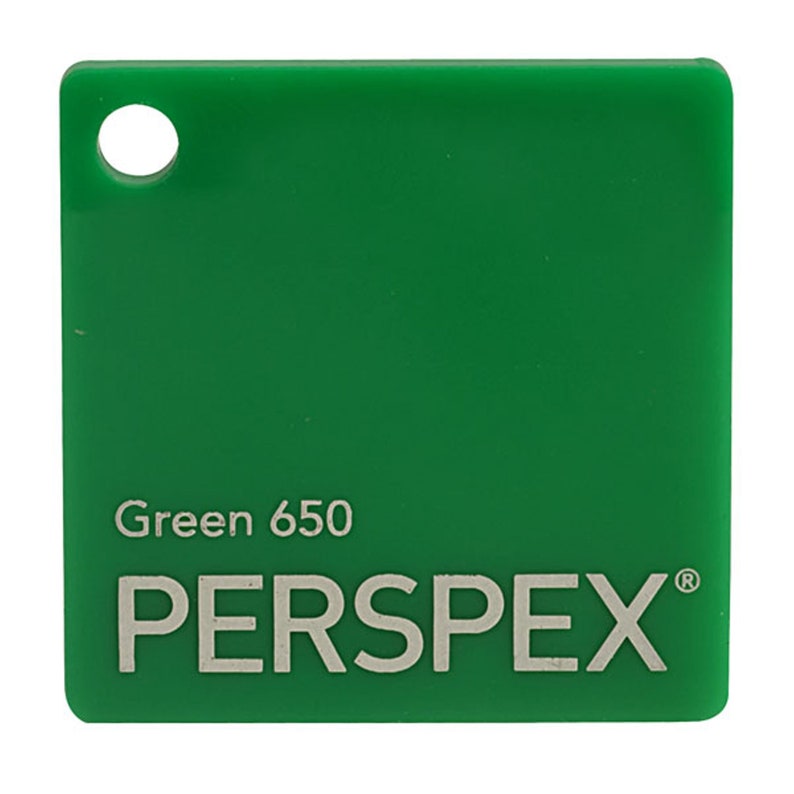 May include: A green Perspex sheet with the text "Green 650" and the Perspex logo.