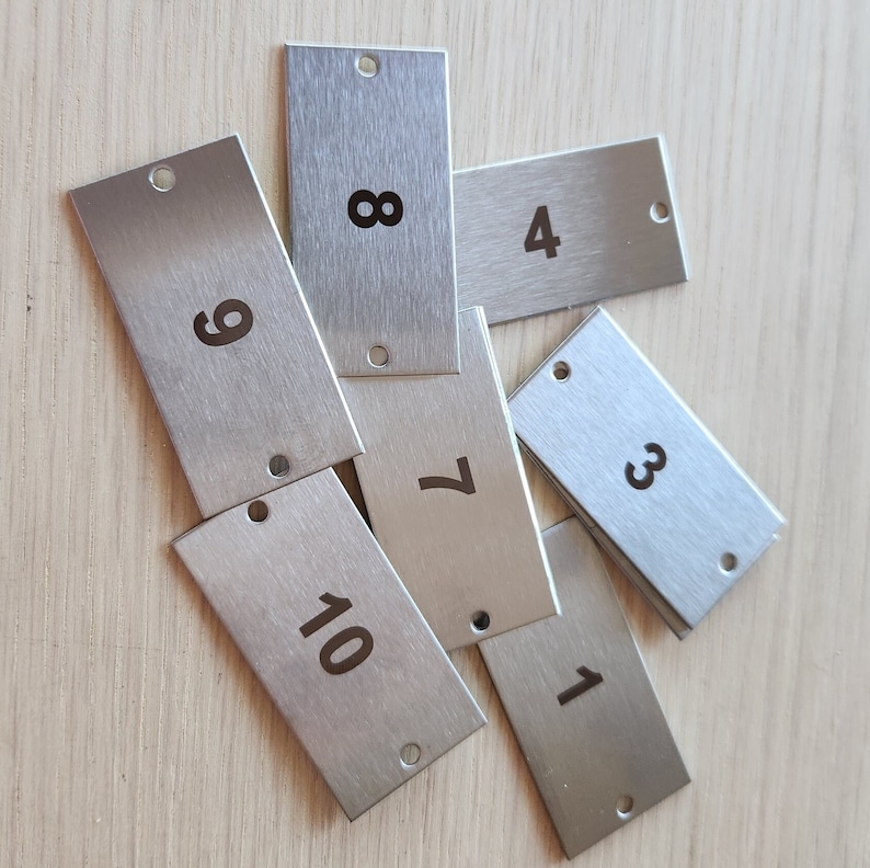 Stainless Steel Tag 50x25 With Two Holes Ideal for Table Numbers ...