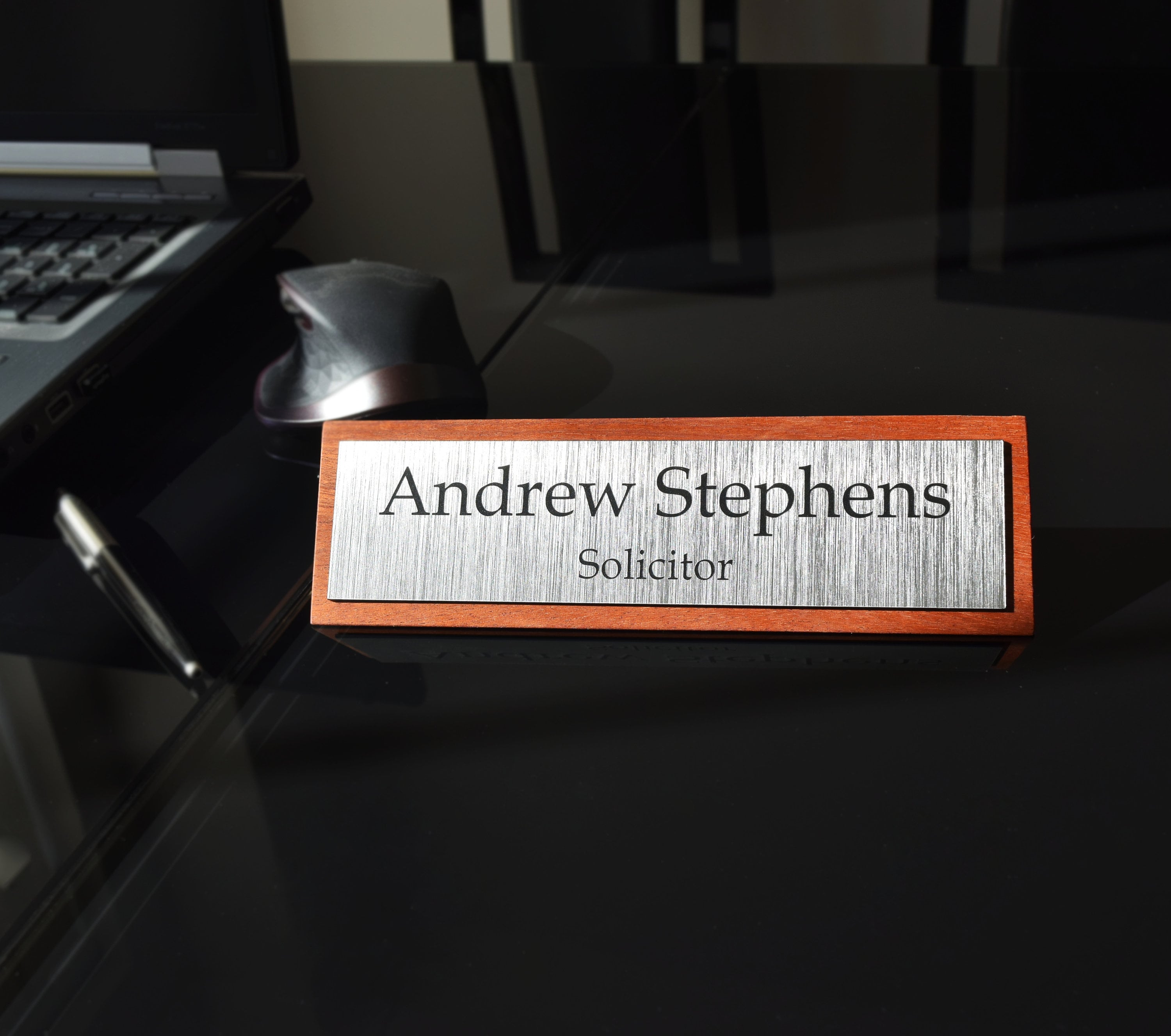 Solid Wood Stylish Personalised Desk Name Plate Desk Plaque Etsy