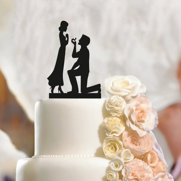 Fiance & Fiancee Cake Toppers Engagement - high quality acrylic, 3mm thickness