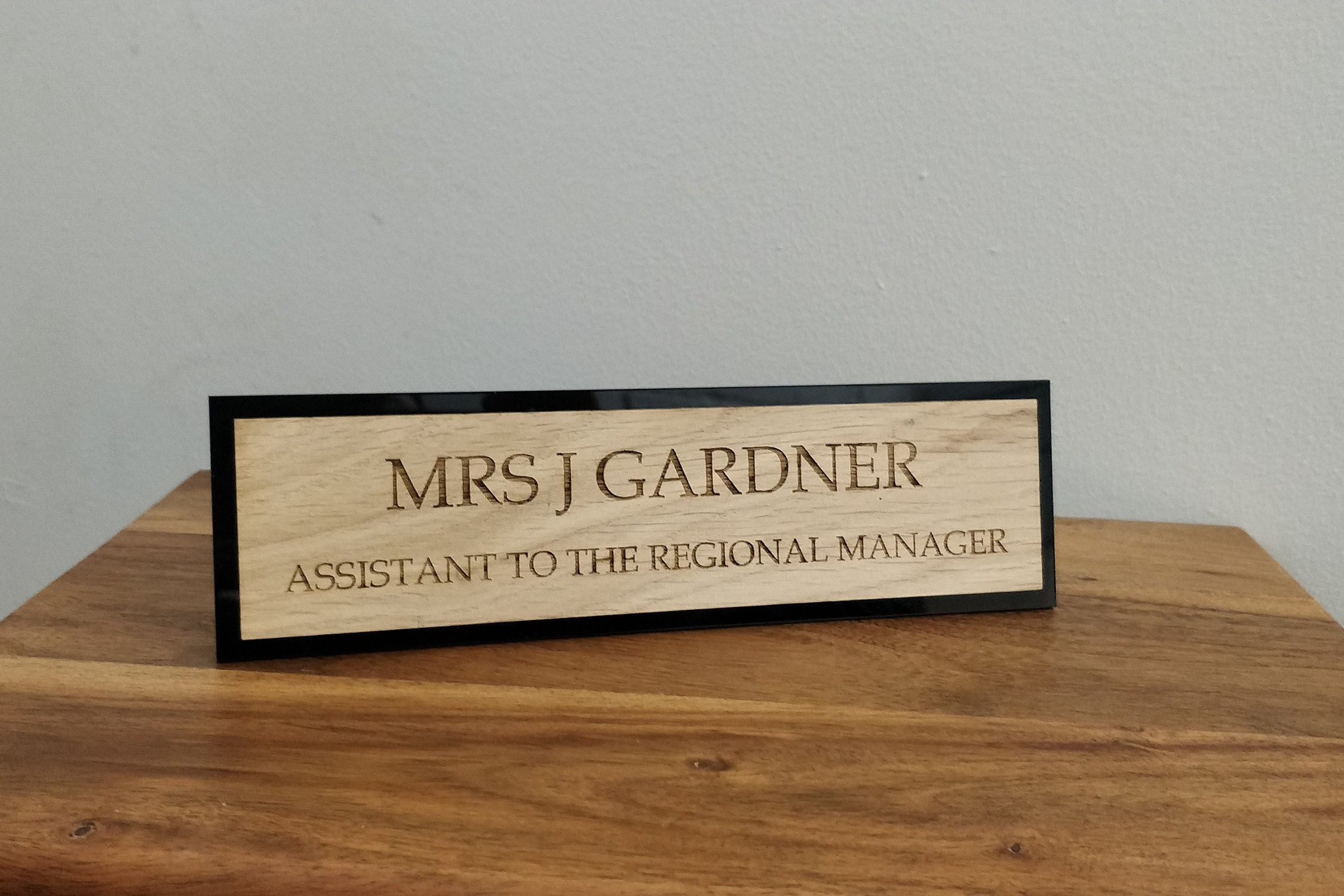 Acrylic Desk Name Plaque Custom Engraved Sign Office Plaque Etsy