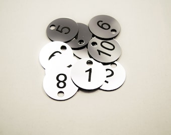 Set of 10x3cm Laser Engraved Number Discs, Table, Tags, Locker, Restaurant,Clubs