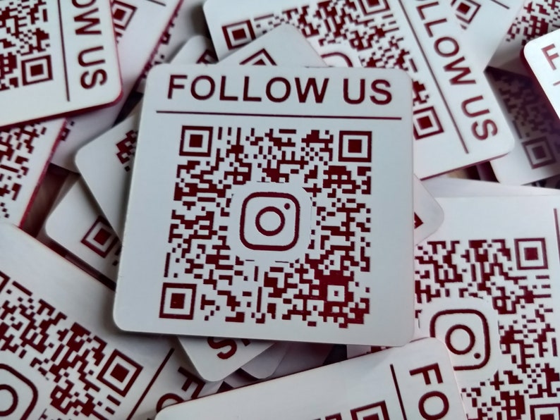 Custom QR Code Laser Engraved Tags - 50mm Square Pub & Restaurant Table Menus