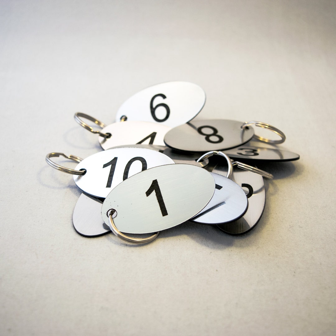 1 to 15 Oval Shaped Tags With 1 Hole Numbered Key Tags Ideal for Clubs ...