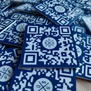 Custom Laser Engraved QR Code Tag: 76mm Square Disc
