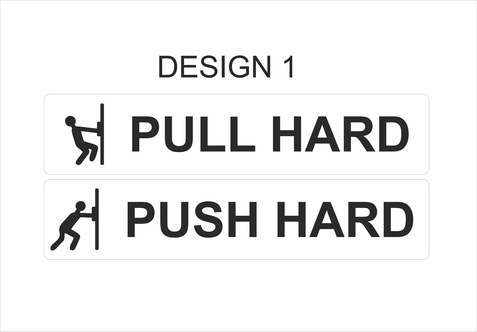 Push and Pull Hard 12 X 2.5 Front Door Sign Laser Etsy