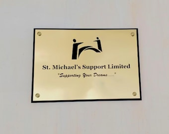 Personalised A4 Acrylic Wall / Door Sign Business Plaque Office Name‑Plate
