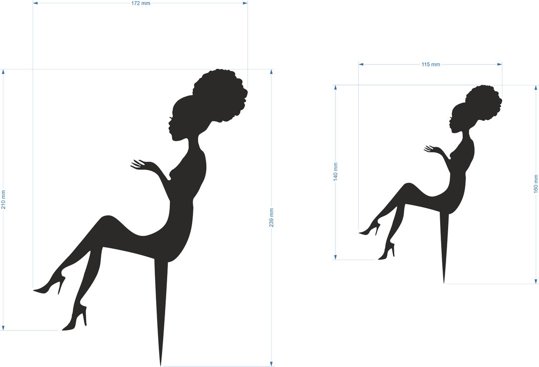 Girl Afro Hair, Barbie, Silhouette Wedding Cake Topper High Quality Acrylic, 3mm Thickness - Etsy