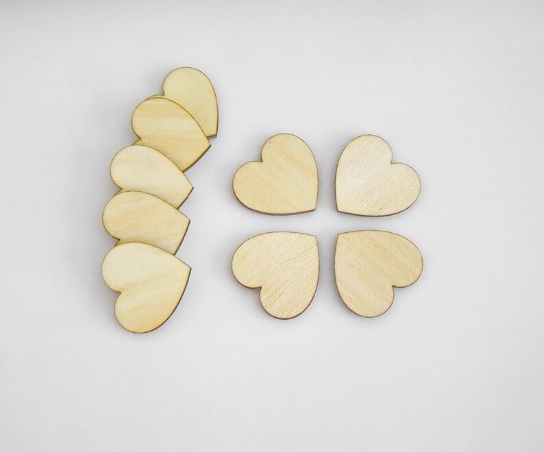 2mm Thick,  40x40mm Plywood Hearts